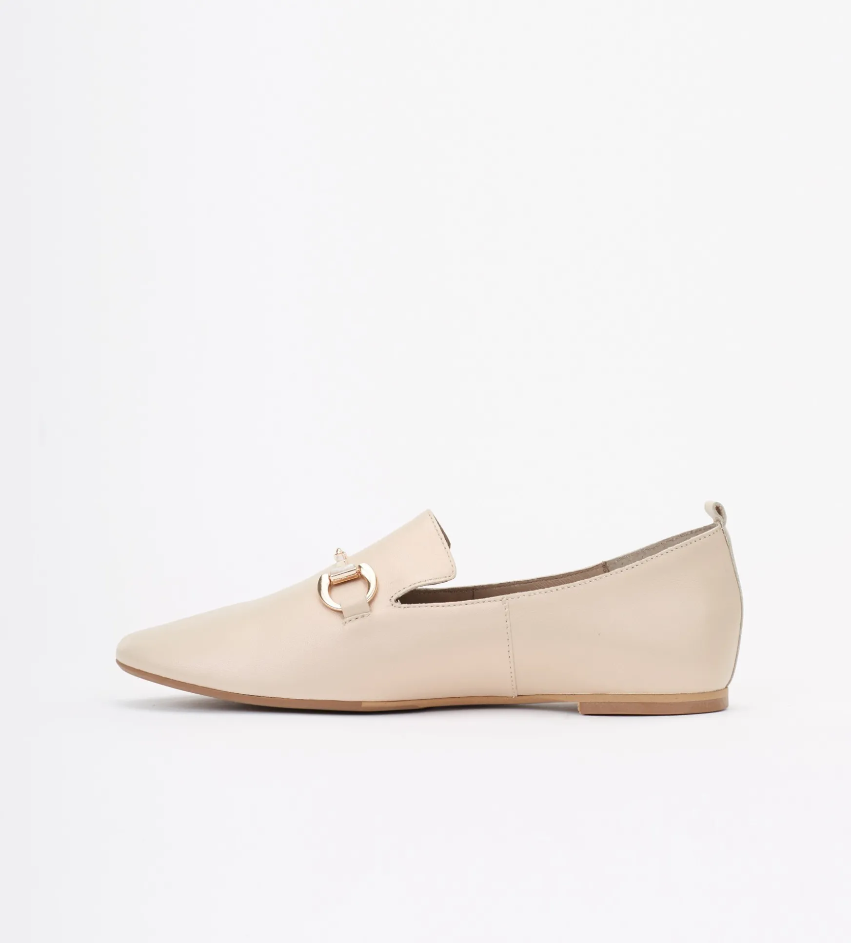 Beżowe loafersy damskie