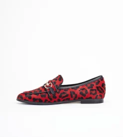 Czerwony mokasyn damski