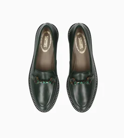 Zielony mokasyn damski