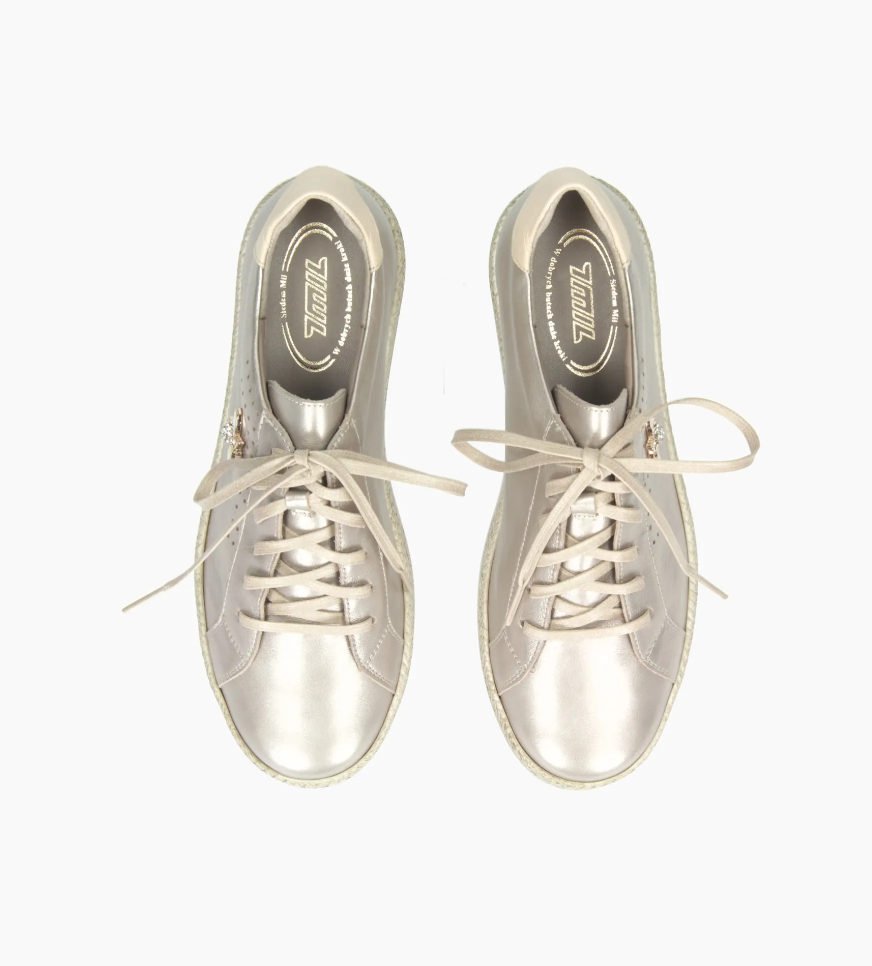 Złote sneakersy damskie